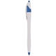 aerial view a light blue with white trim black refill archer2 pen w / colored accents ballpoint pen, image 1 of 2