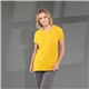 aerial view a yellow heather (234) womens bodie crew neck short sleeve tee, image 1 of 4