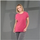aerial view a magenta heather (337) womens bodie crew neck short sleeve tee, image 1 of 6
