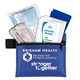 a blue w/matching color microfiber 11 pcs antiseptic and protective health living pack in zipper pouch