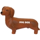 aerial view a brown wiener dog stress reliever, image 1 of 3