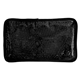 aerial view a black plush gel beads hot / cold pack rectangle, image 1 of 3