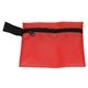 aerial view a red europa 5 piece kit with 3- ply mask antiseptic wipes in zipper pouch, image 1 of 3