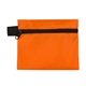 aerial view a orange europa 5 piece kit with 3- ply mask antiseptic wipes in zipper pouch, image 1 of 2