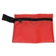 aerial view a red 13 piece mask sanitizing safety kit inserted into zipper pack, image 1 of 3