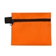 aerial view a orange 13 piece mask sanitizing safety kit inserted into zipper pack, image 1 of 3