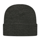 a dark heather knit cap with cuff