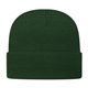 a forest green knit cap with cuff