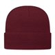 a maroon knit cap with cuff