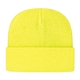 a neon yellow knit cap with cuff
