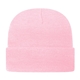 a pink knit cap with cuff