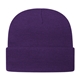 a purple knit cap with cuff