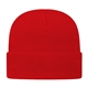 a true red knit cap with cuff
