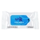 aerial view a white antibacterial wet wipe packet, image 1 of 2
