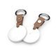 aerial view a white with brown powerstick spot pro bluetooth finder and key chain, image 1 of 14