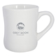 aerial view a white 10 oz vitrified mug, image 1 of 2