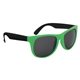 aerial view a neon green with black kapowski rubberized two tone sunglasses, image 1 of 3