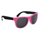 aerial view a neon pink with black kapowski rubberized two tone sunglasses, image 1 of 3