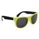 aerial view a neon yellow with black kapowski rubberized two tone sunglasses, image 1 of 3