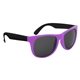 aerial view a neon purple with black kapowski rubberized two tone sunglasses, image 1 of 3