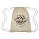 aerial view a natural cooper cotton drawstring bag, image 1 of 3