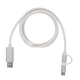 aerial view a white 3- in -1 3 ft. disco tech light up charging cable, image 1 of 2
