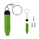 aerial view a lime green mini tool keychain kit, image 1 of 2