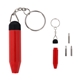 aerial view a red mini tool keychain kit, image 1 of 2