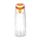 aerial view a orange trendy 25 oz recycled bottle, image 1 of 2