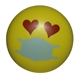 aerial view a yellow love ppe emoji stress reliever, image 1 of 4