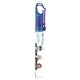 aerial view a trans blue sprayclip 10 ml. antibacterial hand sanitizer spray pump bottle with carabiner clip cap (photoimage full color), image 1 of 2