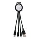 aerial view a white two tone 3- in -1 charging cable, image 1 of 2