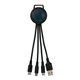 aerial view a forest green two tone 3- in -1 charging cable, image 1 of 2