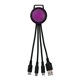 aerial view a purple two tone 3- in -1 charging cable, image 1 of 2
