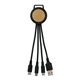 aerial view a beige two tone 3- in -1 charging cable, image 1 of 2