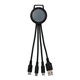 aerial view a gray two tone 3- in -1 charging cable, image 1 of 2