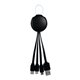 aerial view a white light up logo clip 3 in 1 charging cable, image 1 of 2