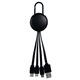 a navy blue light up logo clip 3 in 1 charging cable