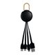 aerial view a beige light up logo clip 3 in 1 charging cable, image 1 of 2