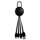 aerial view a burgundy light up logo clip 3 in 1 charging cable, image 1 of 2