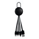 aerial view a gray light up logo clip 3 in 1 charging cable, image 1 of 2