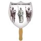 a white shield 2 hand fan full color (1 side) - paper products