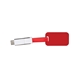 aerial view a red multi - function taggy usb cable, image 1 of 2