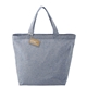 aerial view a blue recycled 5 oz cotton twill grocery tote, image 1 of 6