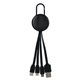 aerial view a black metallic easy clip 3 in 1 charging cable, image 1 of 2
