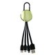 aerial view a green metallic easy clip 3 in 1 charging cable, image 1 of 2