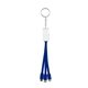 aerial view a blue swivel 3- in -1 keychain cable with type c usb, image 1 of 2