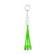 aerial view a green swivel 3- in -1 keychain cable with type c usb, image 1 of 2
