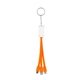 aerial view a orange swivel 3- in -1 keychain cable with type c usb, image 1 of 2