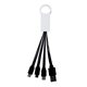aerial view a black 3- in -1 noodle charging cable with type c usb, image 1 of 2